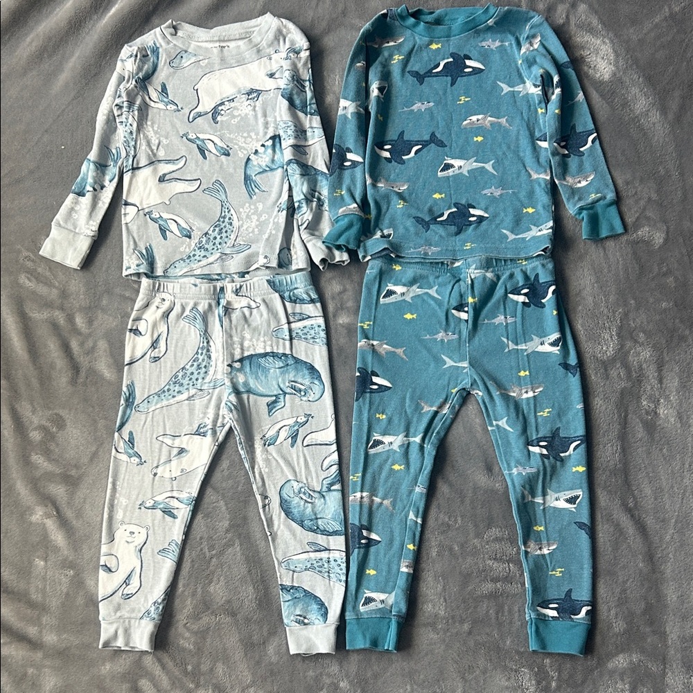 Carter's lot 2t pajamas ocean theme